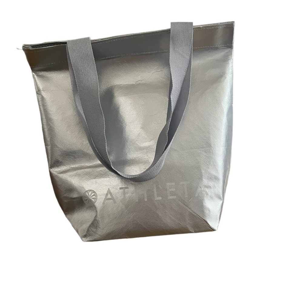 Athleta Tote Bag Reusable Silver Shopping Bag